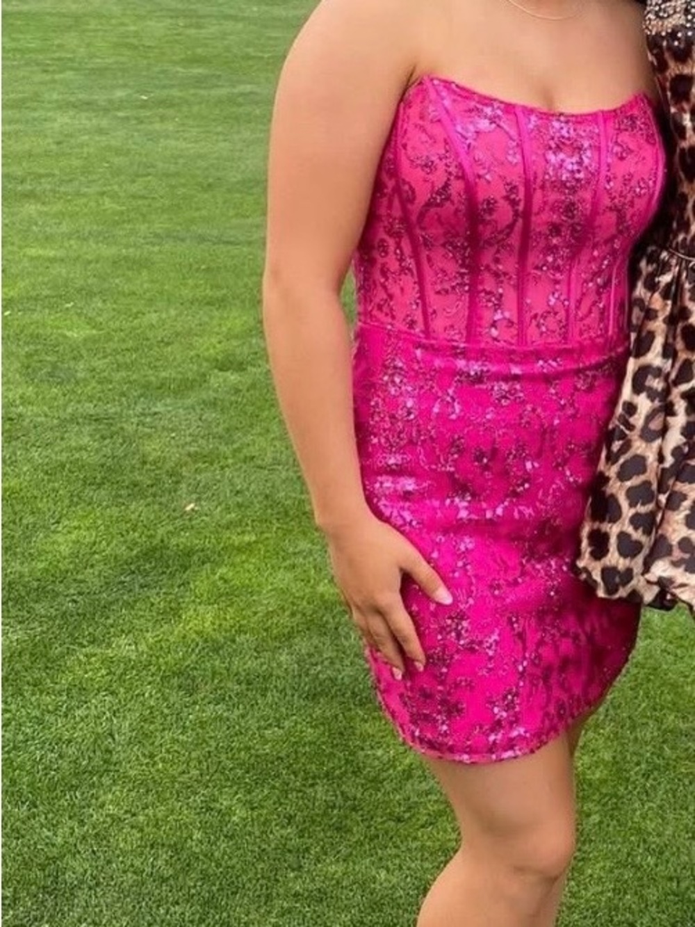 Hot Pink Sequin Party/HOCO Dress